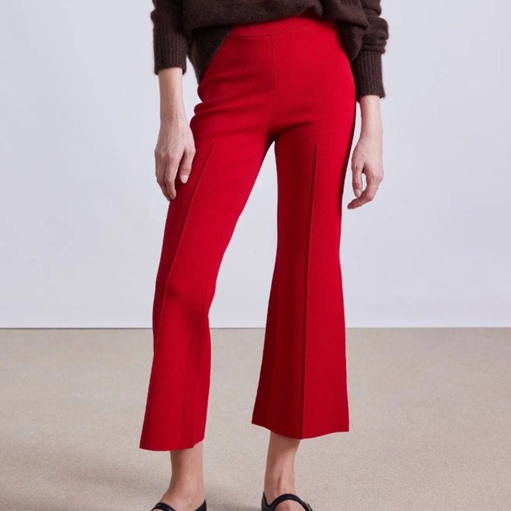 Apiece Apart Rene Petite Red Flared Pants